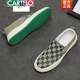 
CARTELO canvas shoes men's board shoes breathable lazy shoes men's shoes summer trendy shoes beans shoes casual cloth shoes loafers 9227 gray black 39