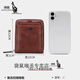 Kangaroo new men's wallet zipper wallet new card bag wallet men's wallet zipper card bag driver's license wallet men's card zipper model dark brown [anti-theft brush and anti-demagnetization]