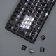 腹灵mk870pro黑莓侧刻机械键盘蓝牙有线无线客制化电脑游戏静音办公 【三模】黑曜石Pro+等高线 水蜜桃轴V2【静音】 87键
