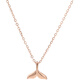 Yan's 18K rose gold fishtail pendant set chain k gold women's plain gold neck chain clavicle chain adjustable necklace 18K rose gold A01 1.71g42+3cm