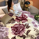 Yalu Milk Velvet Blanket Winter Thick Double-Sided Plush Blanket Student Cover Blanket Double Autumn and Winter Raschel Lunch Blanket 210 Gray Bean Paste - Elegant Floral 150cm*200cm Weighs about 4Jin Jin is equal to 0.5kg