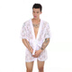 Männer Sex Nachthemd für Männer Super sexy Spitze transparent Tanga Bademantel Hauskleidung Set Perspektive Versuchung Schwarz S