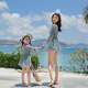 He Yangyu parent-child mother-daughter swimsuit new big-breasted long-sleeved sunscreen blouse bikini three-piece set for girls split children's model M