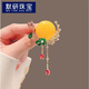 MOYAN New Chinese style lotus pond moonlight imitation honey I wax brooch Antique texture tassel brooch design corsage jewelry Lotus pond moonlight gold A25-305 alloy