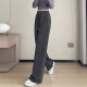 Red Dragonfly Versión estrecha Pantalones para mujeres 2025 Primavera y otoño Nuevos pantalones casuales para mujeres Plus Velvet Spring Sports Pantalones rectos 689# Dark Grey pantalones - Regular XL XL