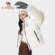 骆驼（CAMEL）黑钻系列短款羽绒服女装冬新款保暖防风连帽羽绒外套面包服 724CA6B601，幻影黑，女 S S