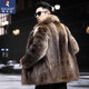 Woodpecker (TUCANO) men's fur winter medium-length imported fox fur integrated mink coat coat mink fur thickened fashion imitation black XL -(122-140Jin[Jin equals 0.5 kg])
