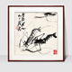 Zi Teng Suixuan Qi Baishi decorative painting new Chinese style living room background wall hanging painting bedroom dining room restaurant ink shrimp mural solid wood ink shrimp 50*50cm (plexiglass) (default mahogany color frame)
