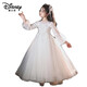 Disney Girls Dress Dress Flower Niños Boda Niña Princesa Vestido Niños Piano de huéspedes de alta gama Playing Spring 5949 más terciopelo [White + Silver Big Crown] 120cm