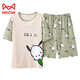 Cat Man (Miiow) reines Baumwoll-Pyjamas Teen loser großer Home-Kleidungs-Set Sommer Kurzarm Cartoon Sommer-Männer Kurzarm Shorts-Q1392 karierte lächelnde Gesicht XL Standard Männer [130-145jin [Jin gleich 0,5 kg]]