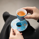 SUSHI CERAMICS enamel palace-style ceramics personal tea cup saucer gift box souvenir (blue) J1059