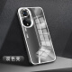 Qianhui shell is suitable for Huawei nova9 mobile phone case for men and women, new popular glass shell, silicone soft edge, two-color lens, all-inclusive, anti-fall, simple business cooling, trendy atmosphere protection [HS07 Art Curve H Style-Dual Color Shell] Huawei nova9Pro