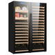 Qike red wine cigar cabinet constant temperature and humidity double door double temperature white wine refrigeration and humidification box combination cabinet large capacity commercial tea cabinet tea and wine combination cabinet B red wine tea + red wine full set 1.8 meters high