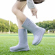 Gudetu Botas de lluvia japonesa para mujeres, zapatos impermeables que no están deslizando para el tubo medio, nuevos zapatos de goma de trabajo de cocina, botas de agua tibias para mujeres, zapatos para adultos, azul-tamaño estándar 40
