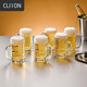 CLITON glass beer mug with handle beer mug bar restaurant large capacity 410ml drink cup juice cup 6 pack