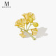 Mck ginkgo leaf brooch high-end women's corsage luxury suit pin accessories Chinese Valentine's Day gift