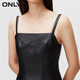 ONLY秋冬时尚休闲百搭纯色吊带百褶连衣裙女|12347Y001 H1Z黑色BLACK S 160/80A