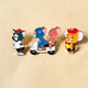 Mr. Ouyang Cartoon Tom and Jerry Alloy Brooch Student Couple Bag Decoration Pin Cute Ornaments Badge Medal Tom and Jerry Series Three-piece Set B04-301