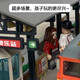 奥乐遥控电动火车玩具模型轨道套装绿皮东风4B内燃机开门带灯生日礼物 遥控绿皮+3绿车厢+站台+轨道 普通电池套装
