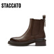 Sigatu's new winter style British style Chelsea boots short boots thick heel fashion boots women's boots D9930DD3 Pine brown (velvet) 35
