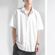 ShanNU short-sleeved shirt men's 2025 summer ice silk black casual shirt draped loose spring new business top trend black [short-sleeved] CY45 XL [recommended 140-155Jin [Jin equals 0.5 kg]]