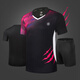 SaintsYno's new badminton suit women's sports quick-drying breathable short-sleeved shorts men's competition suit table tennis jersey customization 3880 women's blue top + K3 black pants 2XL