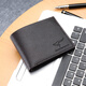 Fashionable Casual Men's Wallet 2024 Summer New Simple Kangaroo Short Wallet Business Folding Coin Purse Men Black