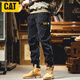 
Carter CAT spring and summer men's wear-resistant wool trousers outdoor casual loose warmth thickened nine-point pants plus velvet 679 military green [winter style] 28