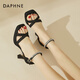 Daphne high heel sandals for women 2025 summer new one-liner straps for outer wear rhinestone temperament fashion shoes for women versatile women shoes black 37