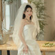 Biyun's new super immortal flowers head jewelry simple bride retro marine wedding jewelry, wedding dress, tournament, high -level original (芊 芊) yarn double -layer about 80cm with gold