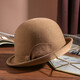 Buta Hat Women's Winter British Retro Hat Versatile Woolen Fisherman Hat Warm and Fashionable Curly Basin Hat Camel