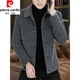 Pierre Cardin (pierre cardin) high-end woolen coat men's autumn and winter new lapel cotton thickened clothes winter casual jacket men's jacket light gray cotton thickened L recommended 110-125Jin Jin equals 0.5 kg