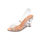 
Asacho transparent crystal heel sandals for women in summer new style fish mouth heel small sequin PVC high heels women transparent rhinestone 38