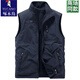 Woodpecker thickened velvet autumn and winter men's reversible vest outdoor leisure sports polar fleece warm vest for men Navy blue thickened velvet XL Recommended 130-145Jin Jin equals 0.5 kg