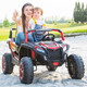 Extra-large children's electric car with four wheels that can seat adults, parents and children, double off-road vehicle for men and women, four-wheel drive remote control car, baby toy car, swing stroller, flagship version yellow, leather seat + soft tires + 14AH large battery + removable roof
