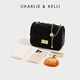 CHARLIE&KELLI brand CK light luxury bag women's bag shoulder bag women's crossbody bag rhombus small square bag Chinese Valentine's Day gift black Jingcang Suda gift bag packaging