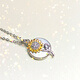Legend Qing Jewelry Sunflower Double Pendant in the Moonlight Natural Gemstone 925 Silver Necklace White Fritillary