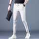 Pantalones de Kurentou Summer Men Pantalones de nueve puntos Men Pantalones casuales de hombres Corea Corea Slim Pequeños Pequeños delgados 2025 Nuevos pantalones para hombres de 9 puntos CJ9905 Negro 33