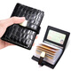 LAI Patrón de cocodrilo Crocodile Bag Card Bag Men and Women Multi-tarjetas Banco Banco Boba Tarjeta de presentación Tarjeta de tarjetas Tarjetas Tarjetas de conductor Licencia de conducir Caso de cuero Negro