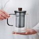 Mesni Teapot Glass Teapot Set Tea Maker Kung Fu Short Cup Dark Color Thickened Glass Flower Teapot