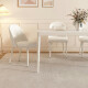 Pashaman (pashaman) rock slab dining table and chair combination Nordic cream white glossal stone slab small living room dining chair 4 pictures 1043Y