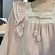 TULX Pure Princess Style Long Sleeve Pajamas Women's Spring and Autumn Cotton 2023 New Pink Lace Autumn and Winter Home Clothing 9904# Gray Blue (Double-length) L 100-120Jin[Jin equals 0.5 kg][High-quality cotton]