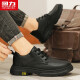 Warrior business retro casual work shoes men's lace-up leather shoes men 1632 black 42