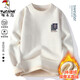 Specht einteilige runde Hals-Pullover Herbst und Winter Teenager sowie Samt verdickte Faden Junior High School High School Schüler Sweater 10120/826 Meter Weiß M.