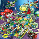 Compatible with tall building blocks and plants vs. zombies, full set of farm maze combat assembly children's boys toy gifts, barrel crazy backyard simple version 687+