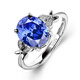 Pop S925 sterling silver sapphire ring women's tanzanite sapphire ring live ring women's gemstone jewelry jewelry ring 925 sterling silver platinum plated live ring