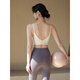 LULU CENTURY Sports Bra Women's Summer Shockproof Back Beautiful Yoga Wear Vest All-in-One Pilates Training Quick-Drying Fitness Bra Velvet Pink Fixed Cup M