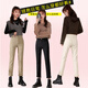 
Cotton World straight jeans for women plus velvet thickened new style spring, autumn and winter loose high waist high-slim elastic cigarette pants 13588 black plus velvet size 28 sizes (2 feet 1)