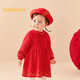 Balabala children's clothing baby dress children's skirt autumn clothing baby girl new season princess dress New Year's greetings dress