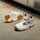 
Anta children's sneakers for men and women's children's shoes 2025 spring and summer new Velcro high-top wear-resistant scale basketball shoes Snowflake white/latte khaki/tangle brown 9901-2 30